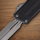 Microtech Auto Scarab II Folding Knife 3.9" Bohler M390MK Steel Blade Black Aluminum Handle