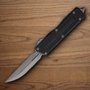 Microtech Auto Scarab II Folding Knife 3.9" Bohler M390MK Steel Blade Black Aluminum Handle