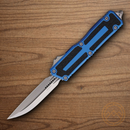 Microtech Auto Scarab II Folding Knife 3.9" Bohler M390MK Steel Blade Blue/Black Aluminum Handle