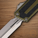 Microtech Auto Scarab II Folding Knife 3.9" Bohler M390MK Steel Blade OD Green/Black Aluminum Handle