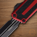 Microtech Auto Scarab II Folding Knife 3.9" Bohler M390MK Steel Blade Red/Black Aluminum Handle