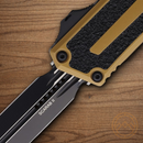Microtech Auto Scarab II Folding Knife 3.9" Bohler M390MK Steel Blade Tan/Black Aluminum Handle