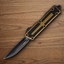 Microtech Auto Scarab II Folding Knife 3.9" Bohler M390MK Steel Blade Tan/Black Aluminum Handle