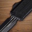 Microtech Auto Scarab II Folding Knife 3.9" Bohler M390MK Steel Blade Black Aluminum Handle