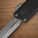 Microtech Auto Scarab II Folding Knife 3.9" Bohler M390MK Steel Blade Black Aluminum Handle