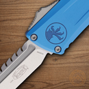 Microtech Auto Combat Troodon Intercepto Folding Knife 4" Bohler M390MK Steel Blade Blue Aluminum Handle