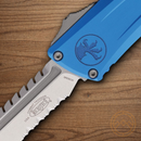 Microtech Auto Combat Troodon Intercepto Folding Knife 4" Bohler M390MK Steel Blade Blue Aluminum Handle