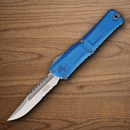 Microtech Auto Combat Troodon Intercepto Folding Knife 4" Bohler M390MK Steel Blade Blue Aluminum Handle