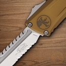 Microtech Auto Combat Troodon Intercepto Folding Knife 4" Bohler M390MK Steel Blade Tan Aluminum Handle