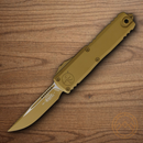 Microtech Auto UTX-85 S/E Gen IV Folding Knife 3" Bohler M390MK Steel Blade Tan Aluminum Handle