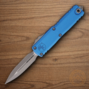 Microtech Auto UTX-85 D/E Gen IV Folding Knife 3.13" Bohler M390MK Steel Blade Blue Aluminum Handle