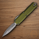 Microtech Auto UTX-85 D/E Gen IV Folding Knife 3.13" Bohler M390MK Steel Blade OD Green Aluminum Handle