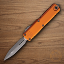 Microtech Auto UTX-85 D/E Gen IV Folding Knife 3.13" Bohler M390MK Steel Blade Orange Aluminum Handle