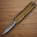 Microtech Auto UTX-85 D/E Gen IV Folding Knife 3.13" Bohler M390MK Steel Blade Tan Aluminum Handle