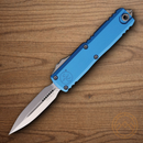 Microtech Auto UTX-85 D/E Gen IV Folding Knife 3.13" Bohler M390MK Steel Blade Blue Aluminum Handle