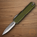 Microtech Auto UTX-85 D/E Gen IV Folding Knife 3.13" Bohler M390MK Steel Blade OD Green Aluminum Handle