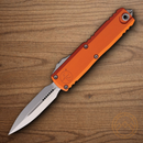 Microtech Auto UTX-85 D/E Gen IV Folding Knife 3.13" Bohler M390MK Steel Blade Orange Aluminum Handle