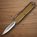 Microtech Auto UTX-85 D/E Gen IV Folding Knife 3.13" Bohler M390MK Steel Blade Tan Aluminum Handle
