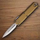 Microtech Auto UTX-85 Folding Knife 3.13" Bohler M390MK Steel Blade Tan Aluminum Handle