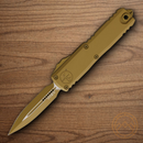 Microtech Auto UTX-85 Folding Knife 3" Bohler M390MK Steel Blade Tan Aluminum Handle