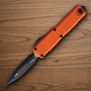 Microtech Auto UTX-85 Folding Knife 3.13" Bohler M390MK Steel Blade Orange Aluminum Handle