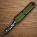 Microtech Auto UTX-85 Folding Knife 3" Bohler M390MK Steel Blade OD Green Aluminum Handle