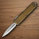 Microtech Auto UTX-85 D/E Gen IV Folding Knife 3.13" Bohler M390MK Steel Blade Tan Aluminum Handle