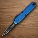 Microtech Auto UTX-85 D/E Gen IV Folding Knife 3.13" Bohler M390MK Steel Blade Blue Aluminum Handle