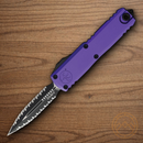 Microtech Auto UTX-85 D/E Gen IV Folding Knife 3.13" Bohler M390MK Steel Blade Purple Aluminum Handle