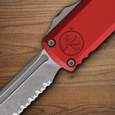 Microtech Auto UTX-85 T/E Gen IV Folding Knife 3.13" Bohler M390MK Steel Blade Red Aluminum Handle