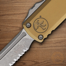 Microtech Auto UTX-85 T/E Gen IV Folding Knife 3" Bohler M390MK Steel Blade Tan Aluminum Handle