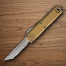 Microtech Auto UTX-85 T/E Gen IV Folding Knife 3" Bohler M390MK Steel Blade Tan Aluminum Handle