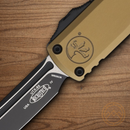 Microtech Auto UTX-85 Gen IV Folding Knife 3" Bohler M390MK Steel Blade Tan Aluminum Handle