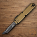 Microtech Auto UTX-85 Gen IV Folding Knife 3" Bohler M390MK Steel Blade Tan Aluminum Handle