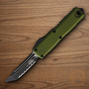 Microtech Auto UTX-85 Gen IV Folding Knife 3.13" Bohler M390MK Steel Blade OD Green Aluminum Handle
