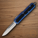 Microtech Auto Daytona Folding Knife 3.13" Premium Steel Blade Blue Aluminum Handle
