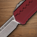Microtech Auto Cypher II Folding Knife 3.5" Bohler M390MK Steel Blade Merlot Aluminum Handle