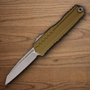 Microtech Auto Cypher II Folding Knife 3.5" Premium Steel Blade OD Green Aluminum Handle