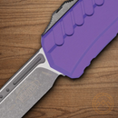Microtech Auto Cypher II Folding Knife 3.5" Bohler M390MK Steel Blade Purple Aluminum Handle
