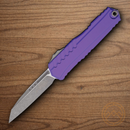 Microtech Auto Cypher II Folding Knife 3.5" Bohler M390MK Steel Blade Purple Aluminum Handle