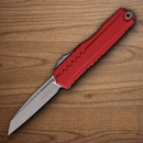 Microtech Auto Cypher II Folding Knife 3.5" Bohler M390MK Steel Blade Red Aluminum Handle