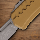 Microtech Auto Cypher II Folding Knife 3.5" Premium Steel Blade Tan Aluminum Handle