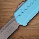 Microtech Auto Cypher II Folding Knife 3.5" Premium Steel Blade Turquoise Aluminum Handle