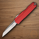 Microtech Auto Cypher II Folding Knife 3.5" Bohler M390MK Steel Blade Red Aluminum Handle
