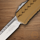 Microtech Auto Cypher II Folding Knife 3.5" Premium Steel Blade Tan Aluminum Handle