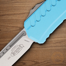 Microtech Auto Cypher II Folding Knife 3.5" Premium Steel Blade Turquoise Aluminum Handle