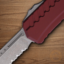 Microtech Auto Cypher II Folding Knife 3.5" Premium Steel Blade Merlot Aluminum Handle