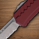 Microtech Auto Cypher II Folding Knife 3.5" Premium Steel Blade Merlot Aluminum Handle