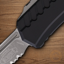 Microtech Auto Cypher II Folding Knife 3.5" Premium Steel Blade Black Aluminum Handle