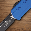 Microtech Auto Cypher II Folding Knife 3.5" Bohler M390MK Steel Blade Blue Aluminum Handle